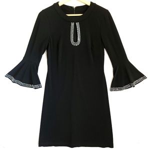 Tommy Hilfiger Bell Sleeve Black Dress- Key Hole neckline, excellent condition